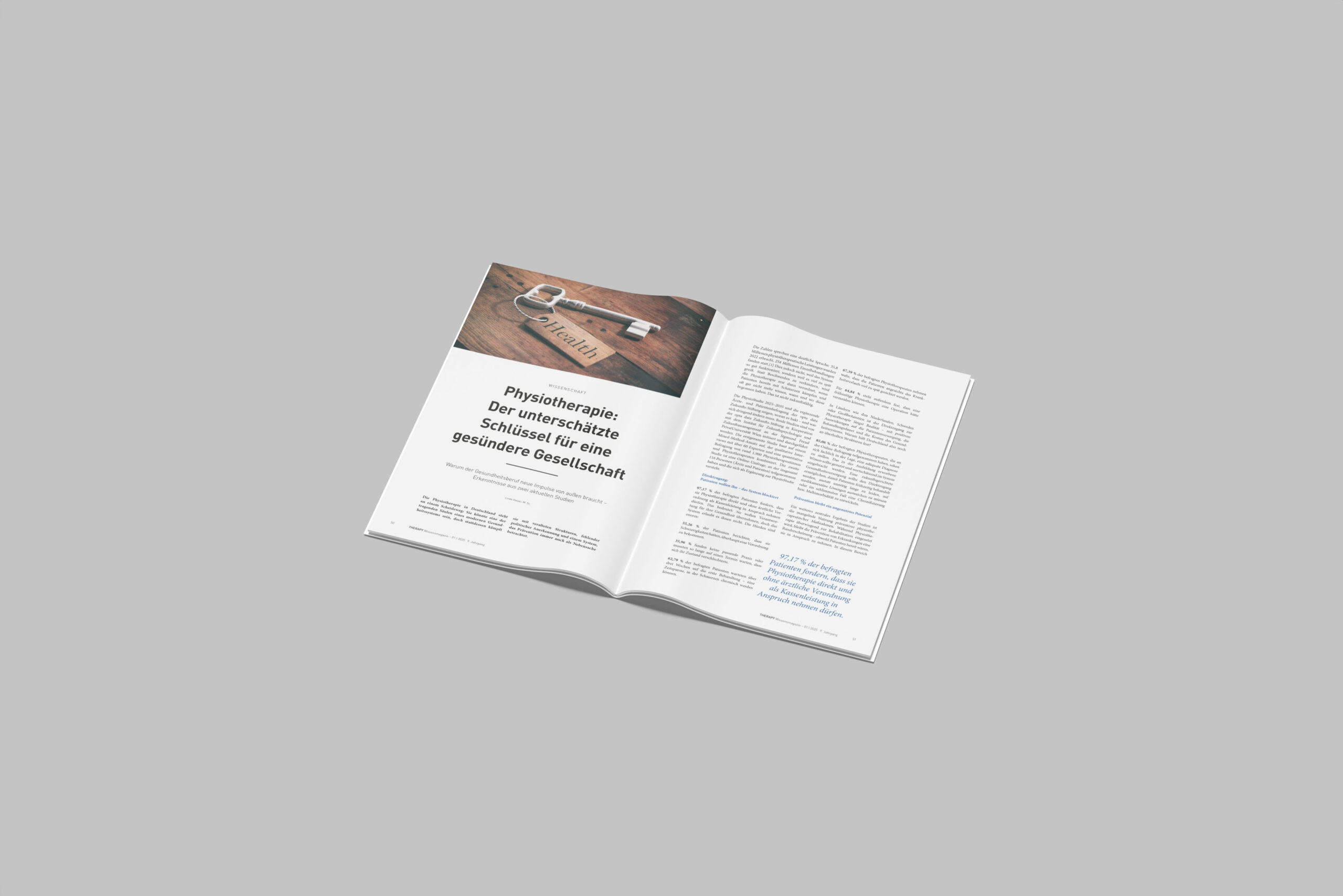 Modern gestaltetes Kunden- und Partnermagazin für THERA-Trainer
