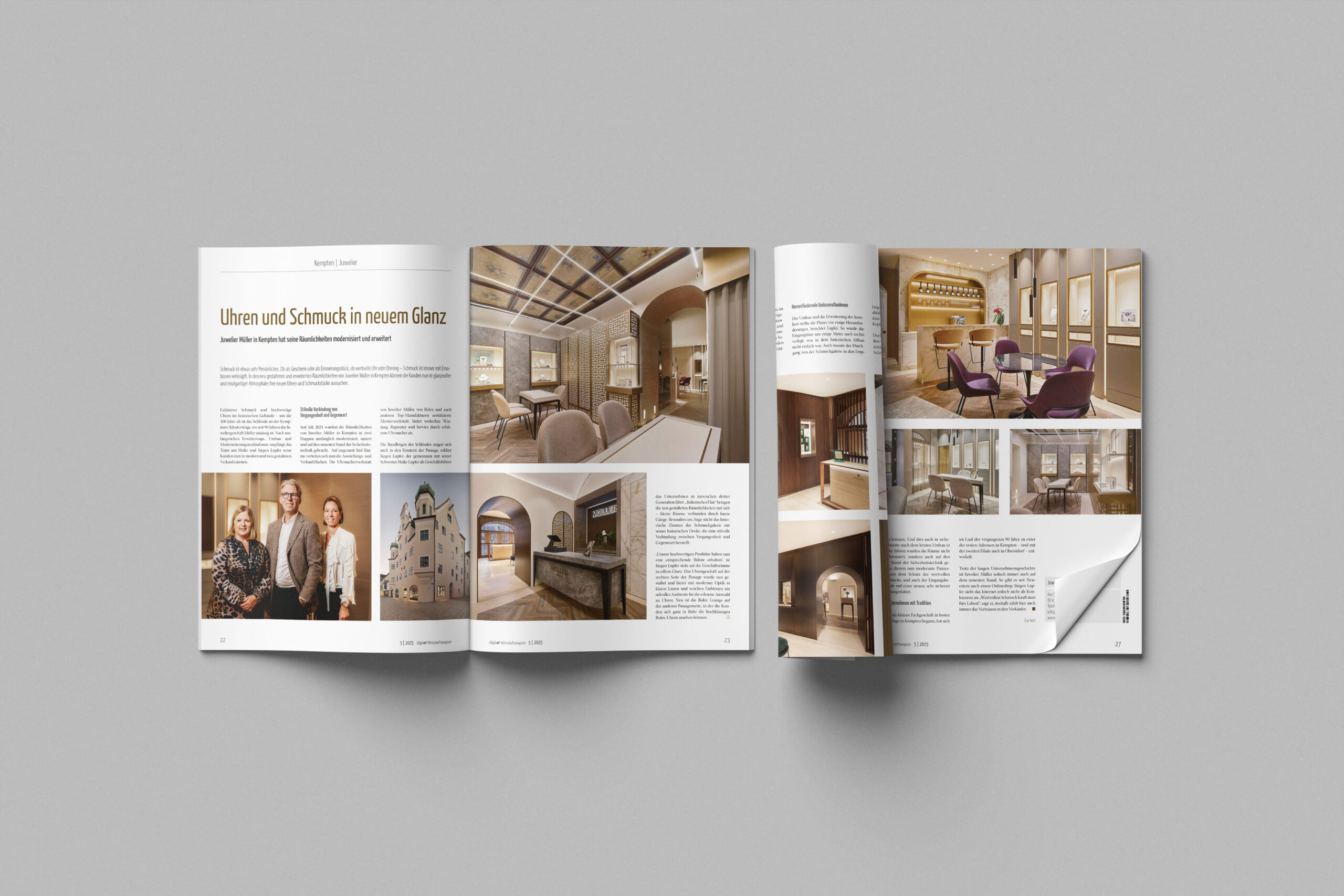 Modern gestaltete Ausgabe des Allgäuer Wirtschaftsmagazins im neuen Editorial Design