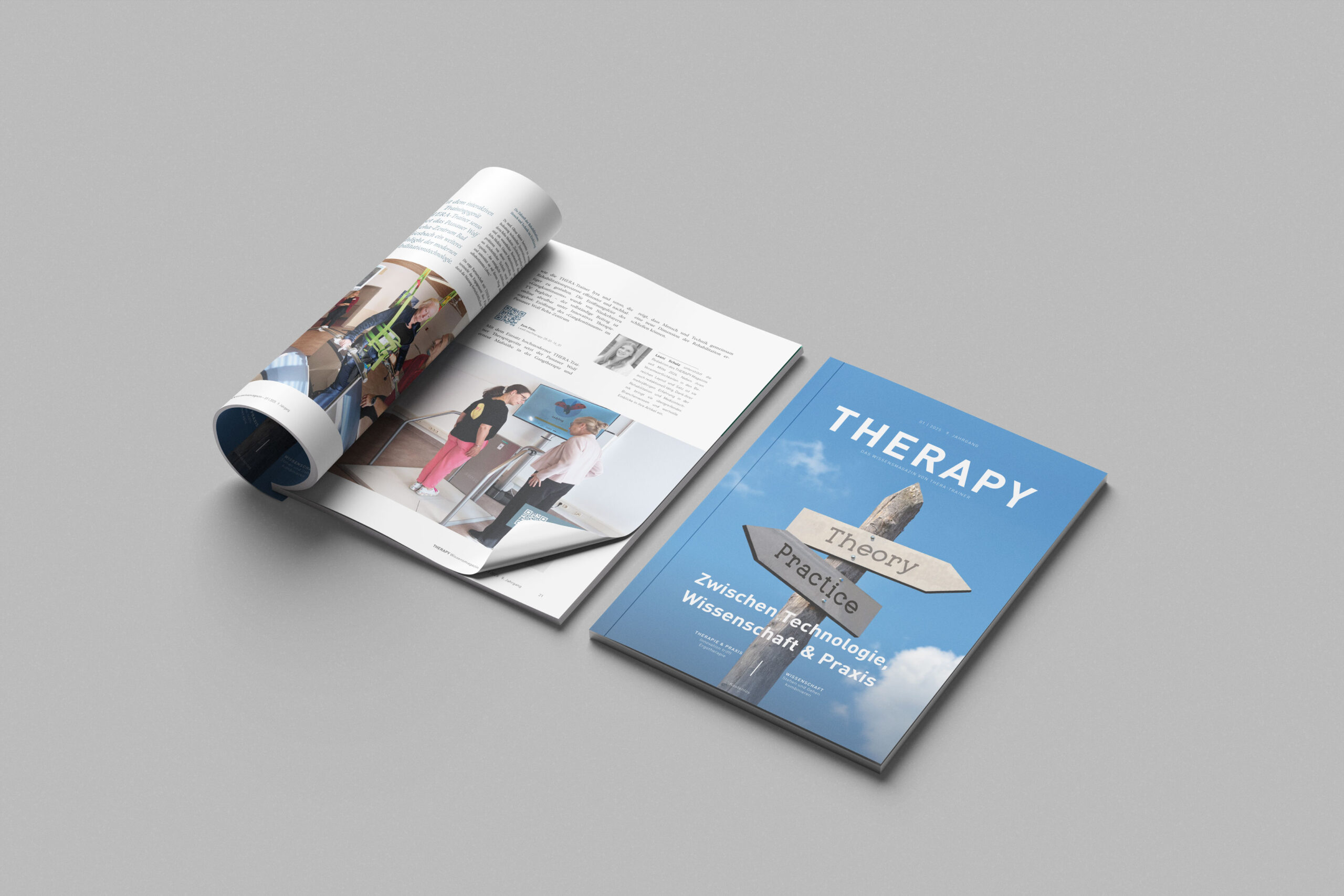 Modern gestaltetes Kunden- und Partnermagazin für THERA-Trainer